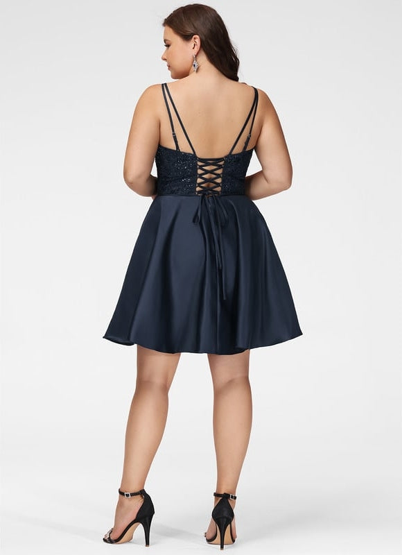 Robe Courte Rose Satinée - gallery 9