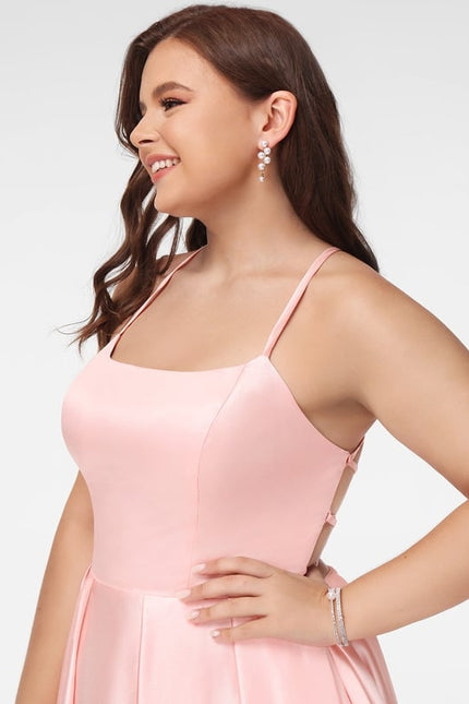 Robe Courte Rose Satinée - gallery 9