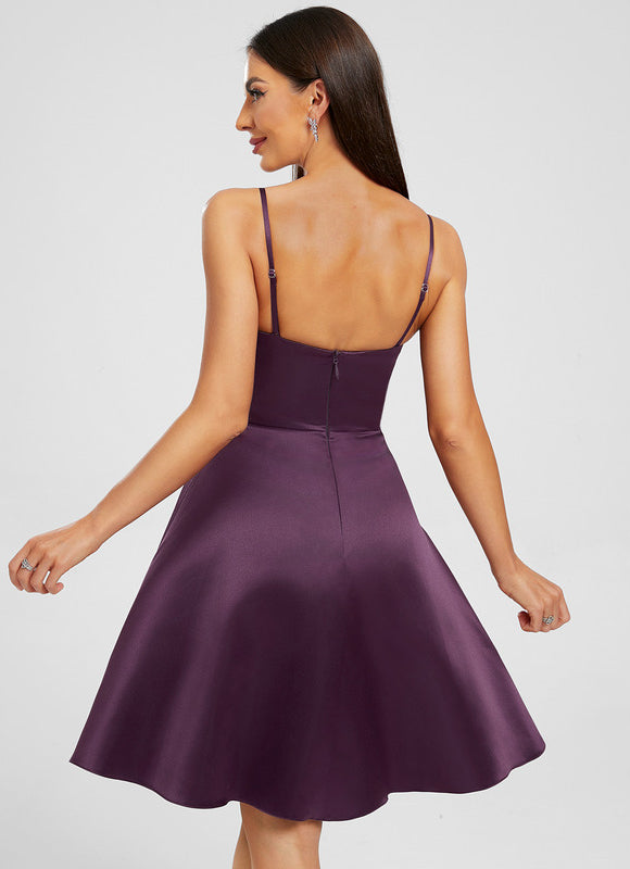 Robe Satin Soirée Courte - gallery 1