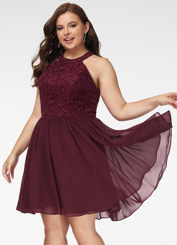 Robe De Soirée Courte Dentelle - gallery 8