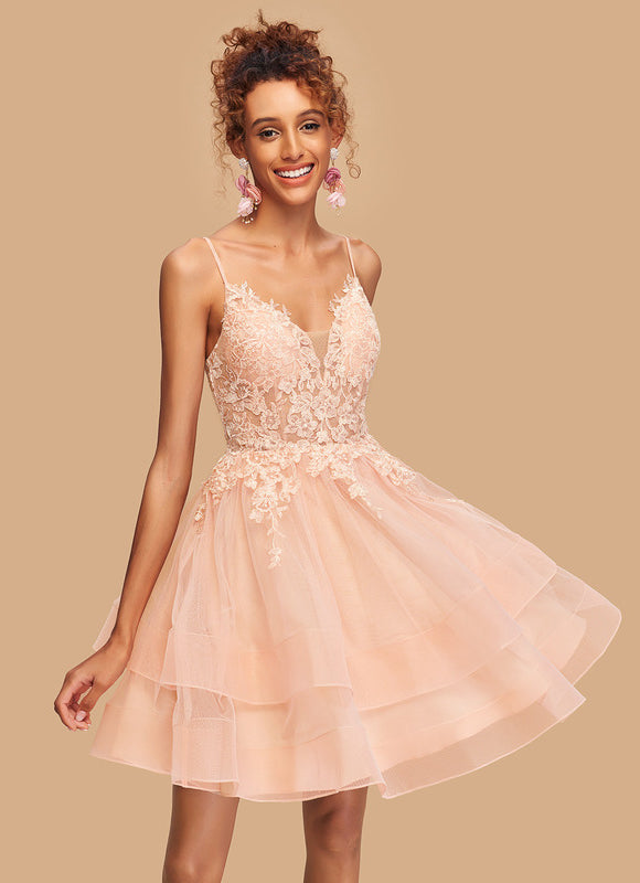 Robe Courte Rose Brodée