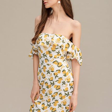 Robe Courte Citronnée Ajustée