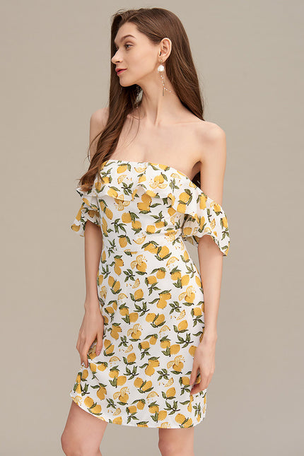 Robe Courte Citronnée Ajustée