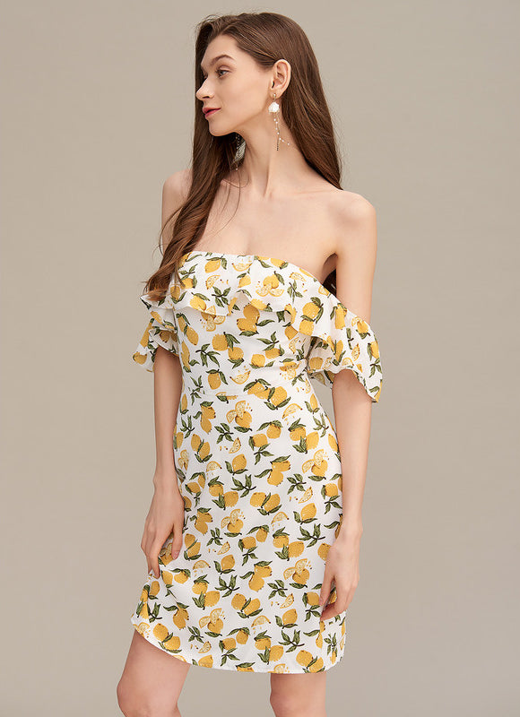 Robe Courte Citronnée Ajustée