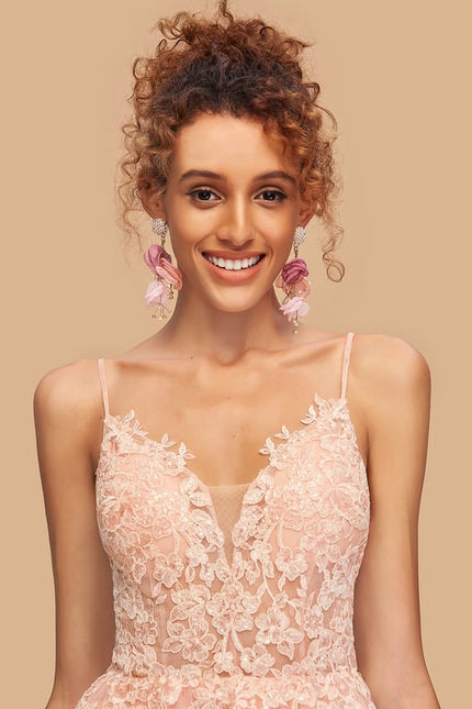 Robe Courte Rose Brodée - gallery 4