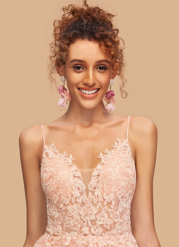 Robe Courte Rose Brodée - gallery 4