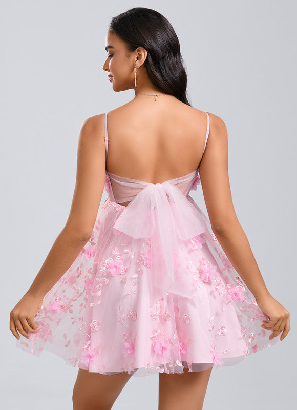 Robe Courte En Tulle Floral - gallery 5