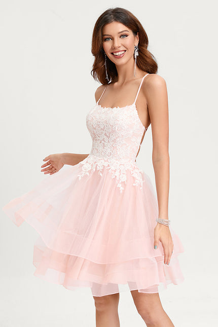 Robe Courte Tulle Rose Brodée - gallery 3
