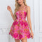 Robe Courte Florale Rose
