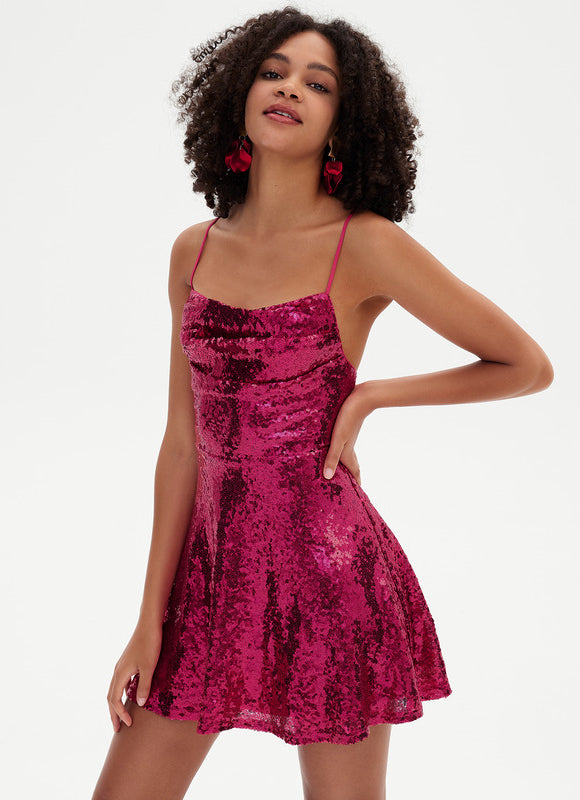 Robe Courte Cocktail Pailletée - gallery 4
