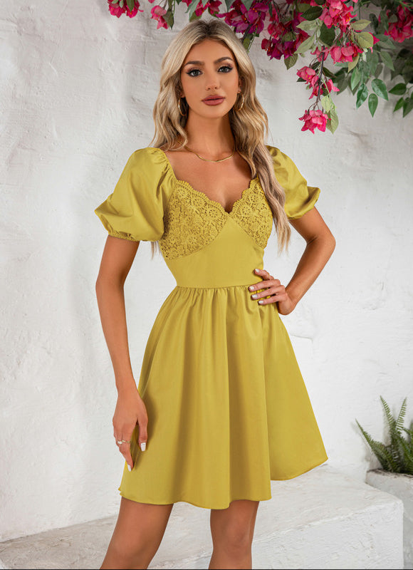 Robe Courte Jaune Vintage - gallery 5