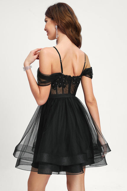Robe Courte Tulle Noire - gallery 6