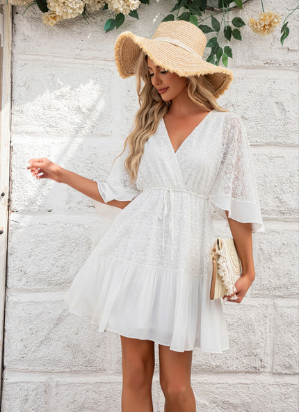 Robe Blanche Droite Courte