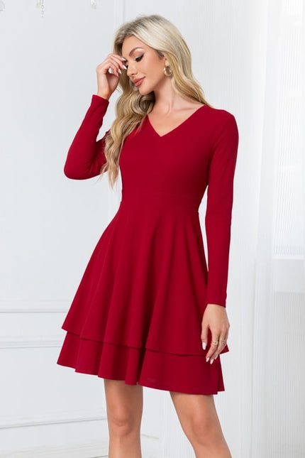 Robe Rouge Femme Courte - gallery 1