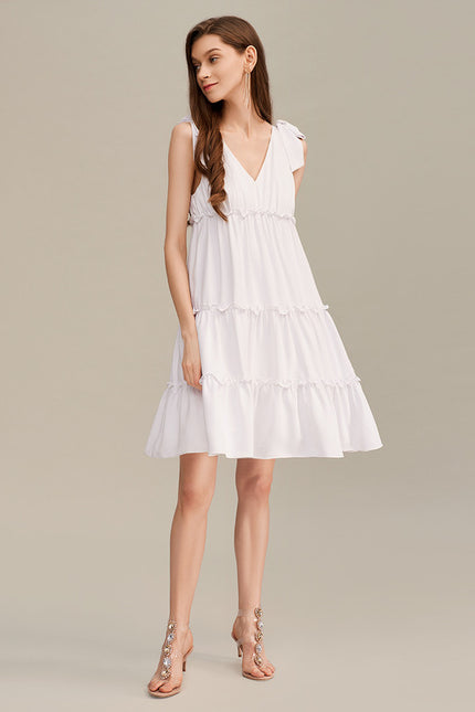 Robe Courte Verte Froncée - gallery 1