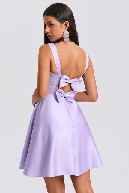 Robe Courte Lilas Ajustée - gallery 7