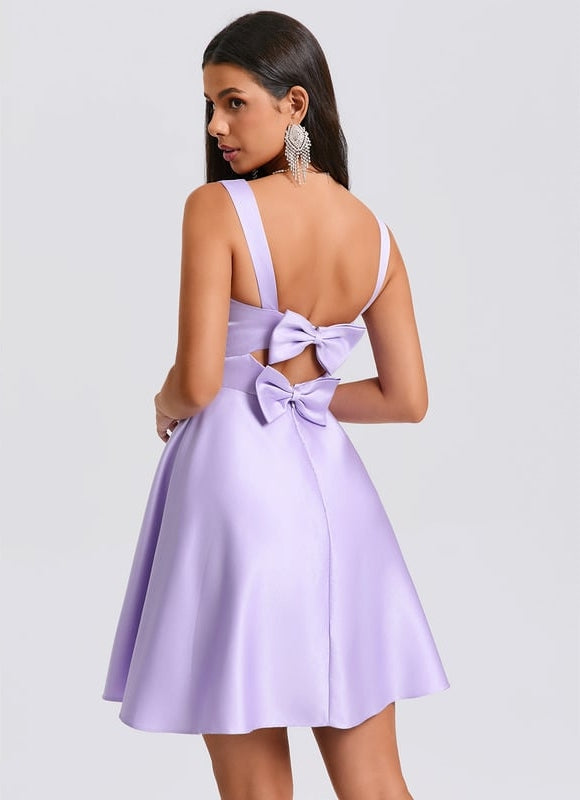 Robe Courte Lilas Ajustée - gallery 7