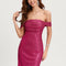 Robe Courte Pailletée Fuchsia