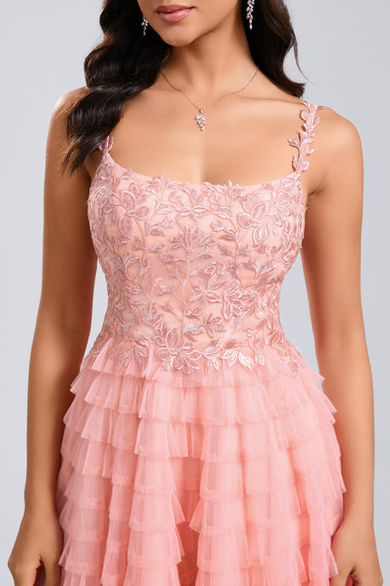 Robe Courte Tulle Rose Volants - gallery 4