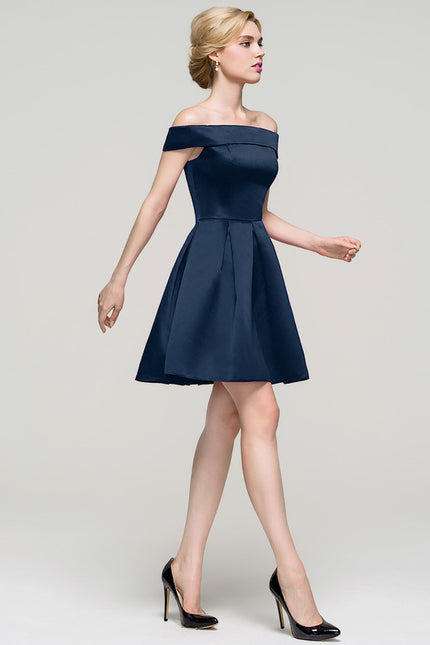 Robe Courte Satin Noire - gallery 5