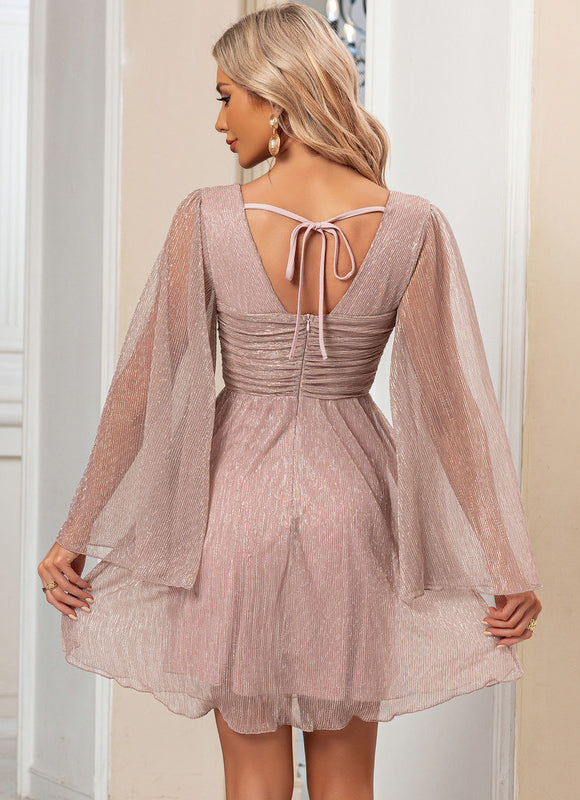 Robe Courte Paillettes Nude - gallery 5