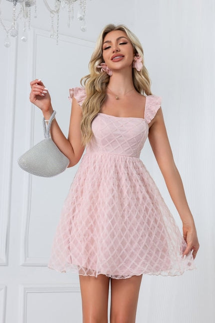 Robe Courte En Tulle Texturé - gallery 6
