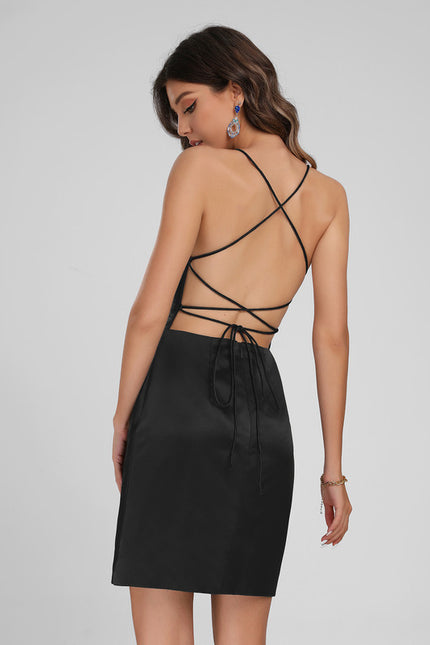 Robe Courte Satinée Élégante - gallery 2