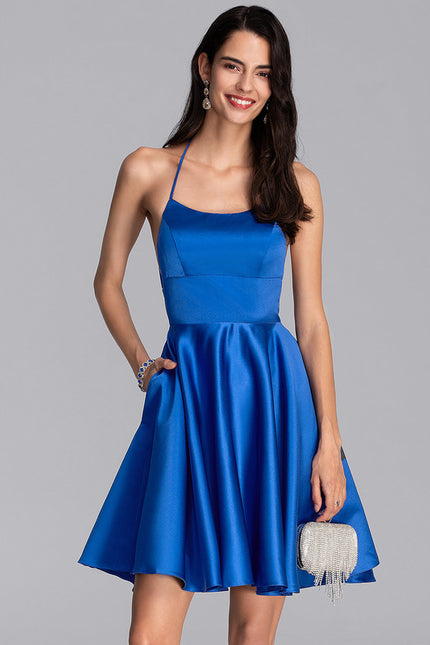 Robe Courte Rose Satinée