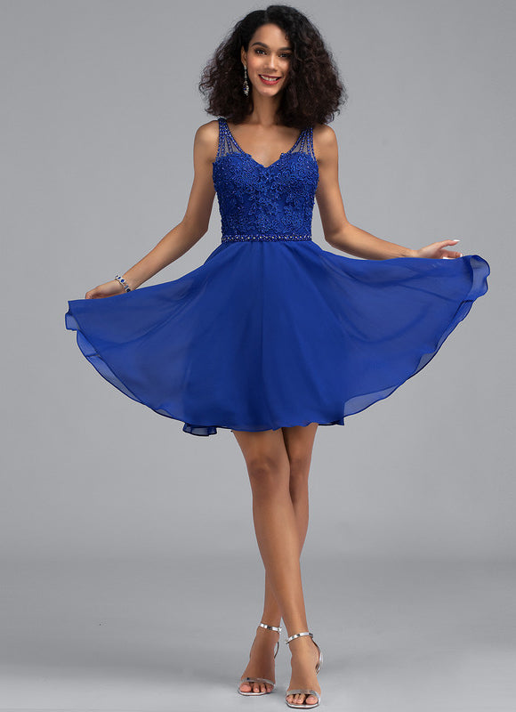 Robe Courte Vaporeuse Ornée - gallery 4