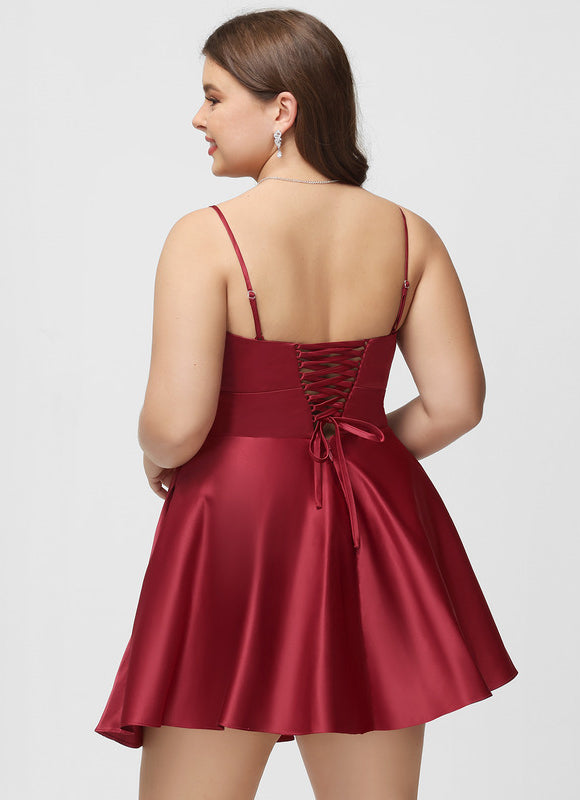 Robe Courte Satinée À Volants - gallery 8
