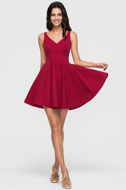 Robe Courte Rose Évasée - gallery 5