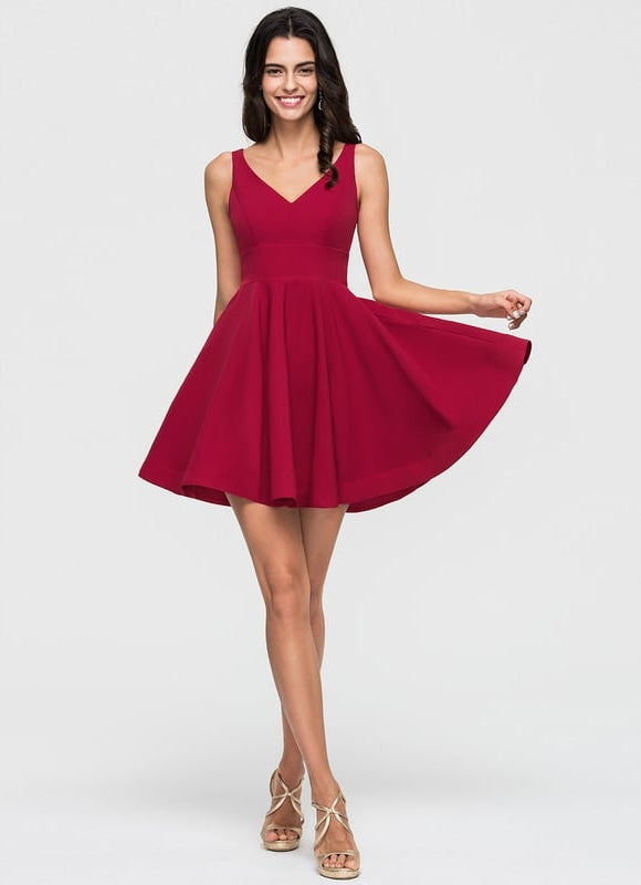 Robe Courte Rose Évasée - gallery 5