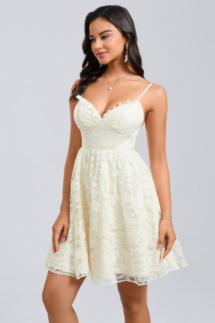 Robe Courte Dentelle Ivoire - gallery 3