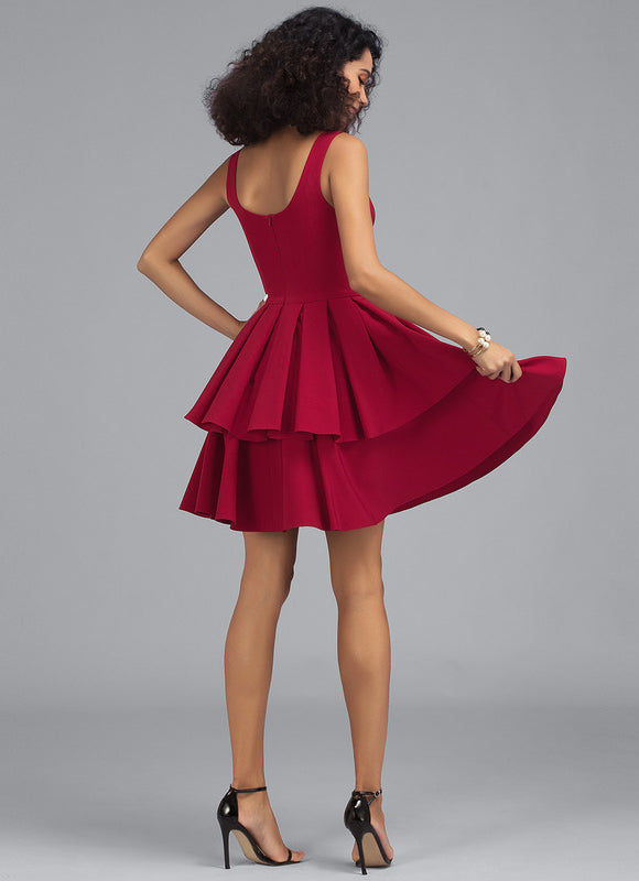 Robe Courte Évasée Cerise - gallery 1