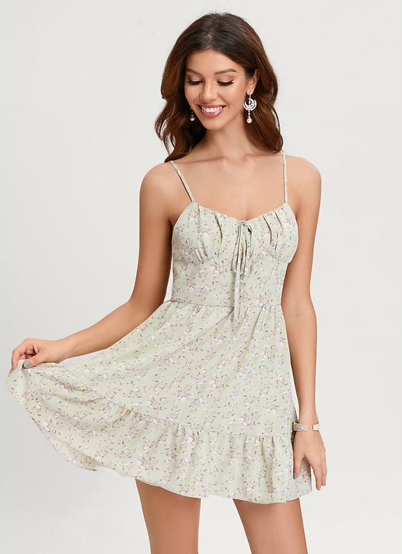 Robe Courte Fleurie Légère - gallery 2