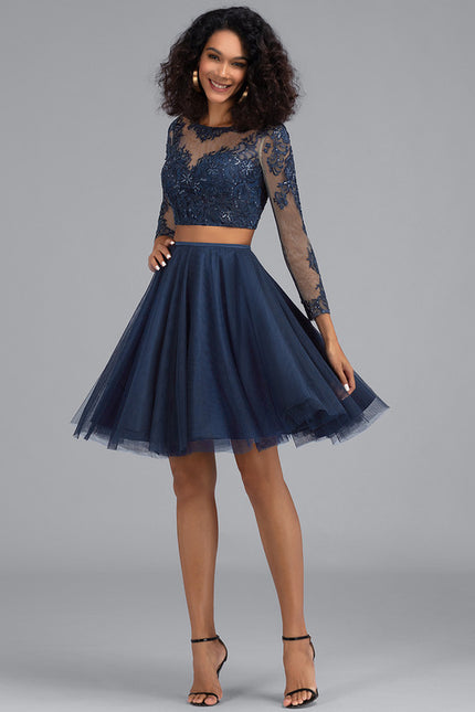 Robe Courte Tulle Marine - gallery 3