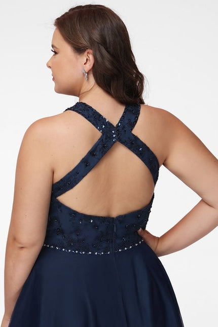 Robe Courte Soirée Bleu Nuit - gallery 8