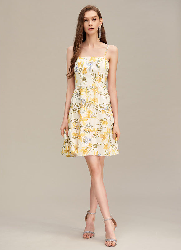 Robe Courte À Carreaux Légère