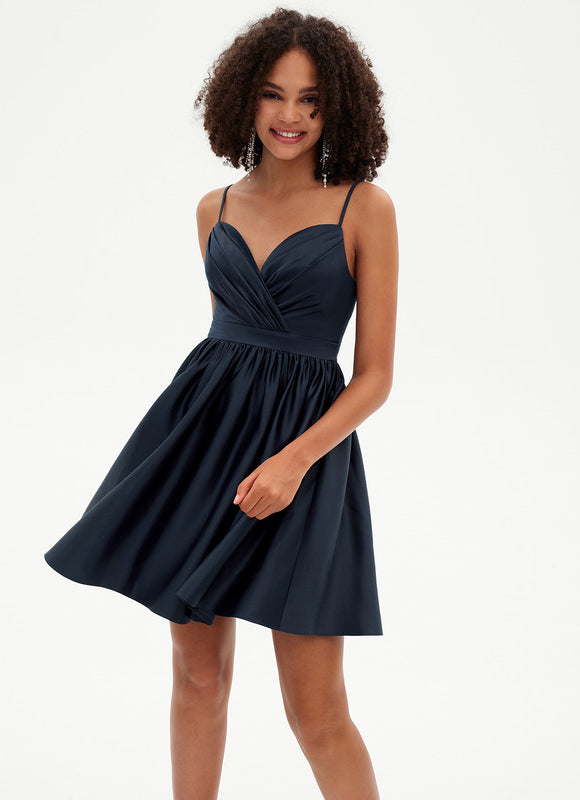 Robe Courte Satinée À Volants - gallery 5