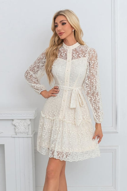 Robe Courte Dentelle Élégante - gallery 3