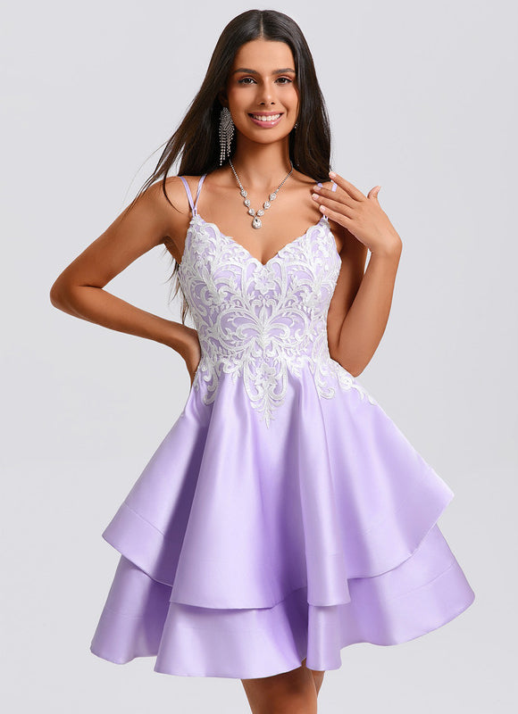 Robe Courte Lilas Élégante - gallery 2