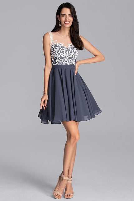 Robe De Soirée Courte Dentelle - gallery 2