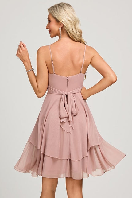 Robe Courte Fluide Rose - gallery 1