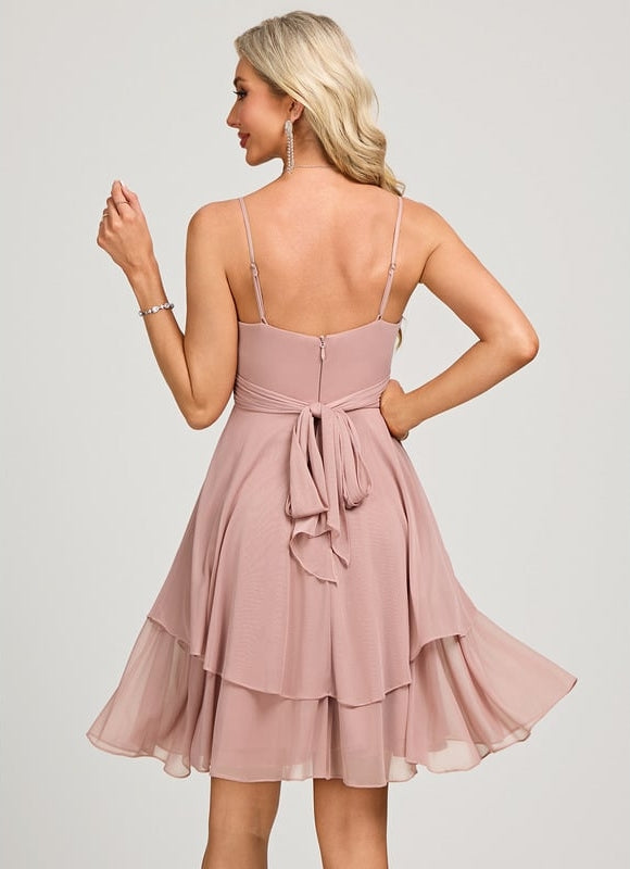 Robe Courte Fluide Rose - gallery 1