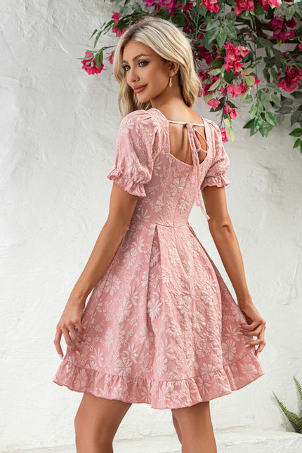 Robe Courte Rose Florale - gallery 3
