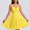 Robe Courte Jaune À Volants