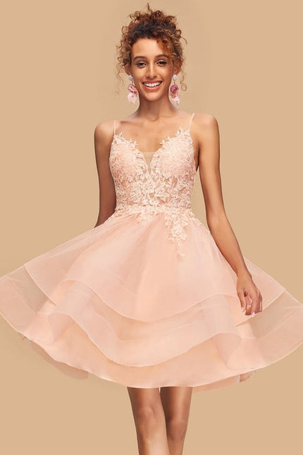 Robe Courte Rose Brodée - gallery 1