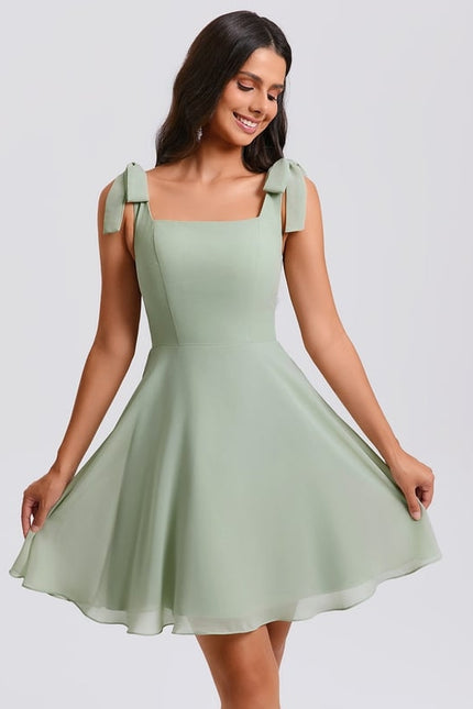 Robe Courte Encolure Carrée - gallery 6