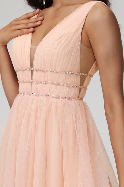 Robe Courte Tulle Rose Ornée - gallery 3
