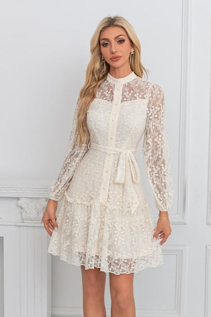 Robe Courte Dentelle Élégante - gallery 4